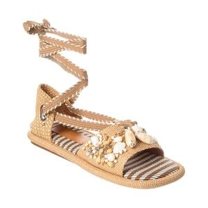 Clergerie Eugeniet Raffia Sandal Women's‎ Brown US 10 EU 40
